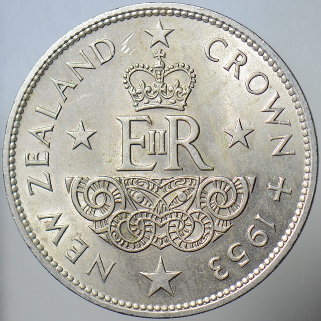 Yeni Zelanda 1 Crown 1953 Hatıra- Kraliçe Iı. Elizabeth'in Taç Giyişi Anısına 38,6 Mm. 250.000 Darp. Çilaltı -