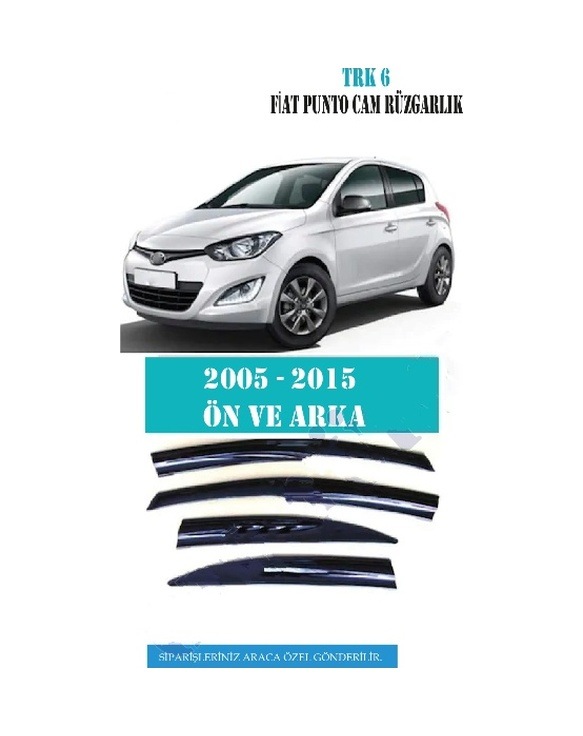 Fiat Punto 2005-2015 Mugen Cam Rüzgarlığı Ön-Arka
