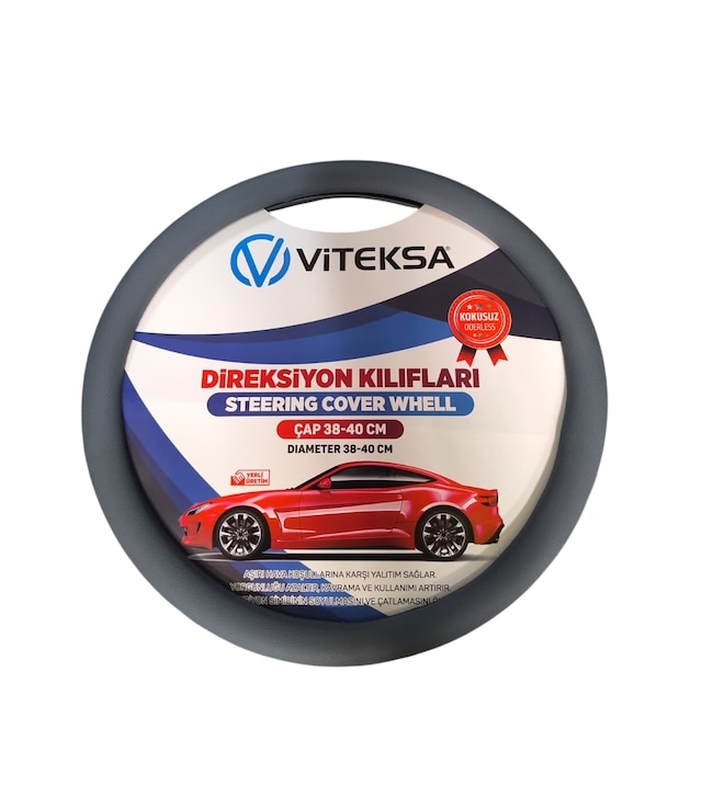 Lüks Kokusuz Silikon Direksiyon Kılıfı Gri
