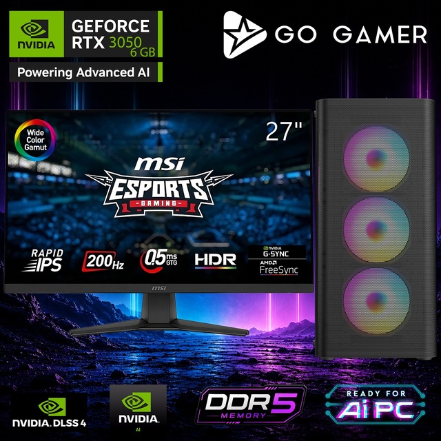 Go Gamer AE385D Ryzen 7 7700 RTX 3050 16GB RAM 512GB SSD