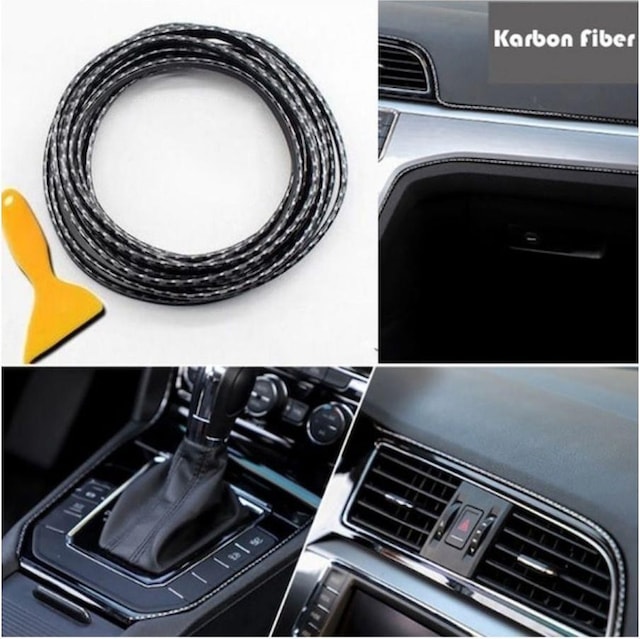Carmind Karbon Torpido Şerit Fitil 5mt