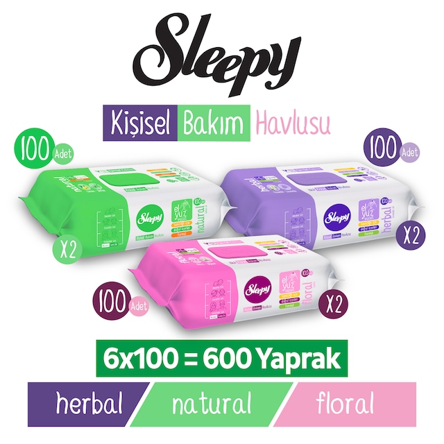 Sleepy Karma Kişisel Bakım Havlusu 6x100 (600 Yaprak)