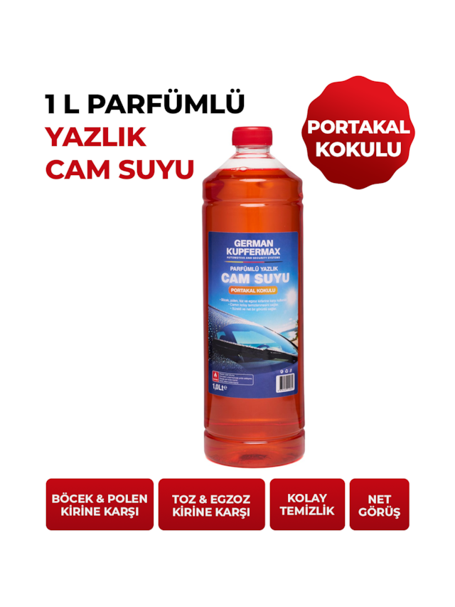 1 L Portakal Kokulu Parfümlü Yazlık Cam Suyu Oto Cam Temizleyici