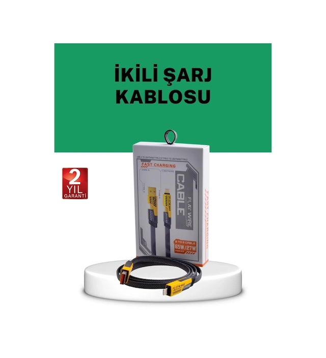 Ers Yüksek Hızlı 65w Güç Çıkışlı Çoklu Cihaz Uyumlu Şarj Kablosu