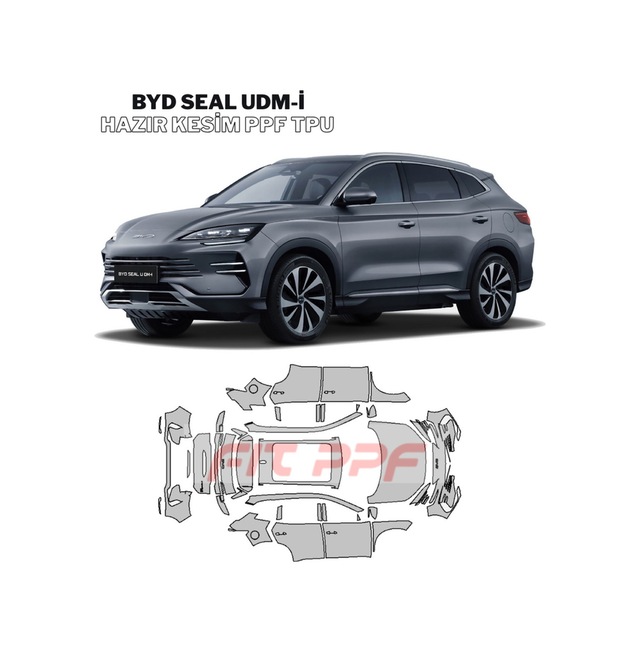 Byd Seal U Dm-i Hazır Kesim, 210 Mikron Premium Tpu Ppf Film Şeffaf Boya Koruma-tam Gövde