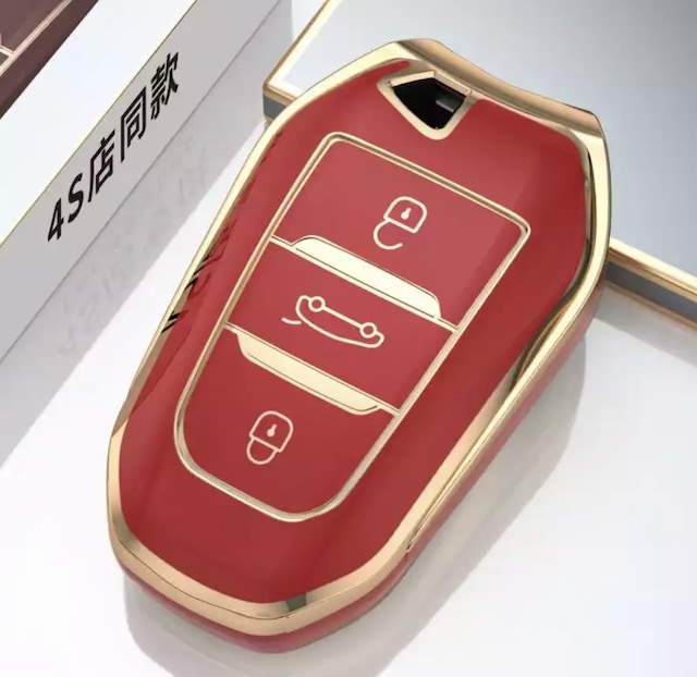 Citroen Uyumlu C4 C5 C3 AİRCROSS TPU ANAHTAR KILIFI KIRMIZI