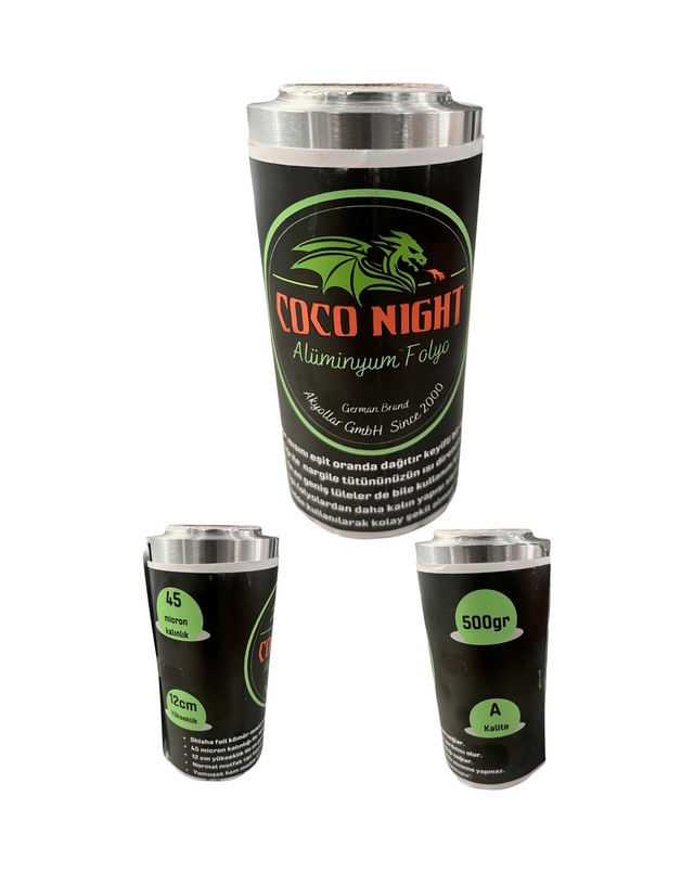 Coco Night 45 Mikron Micron 500 G Rulo Alüminyum Folyo, Nargile Folyosu