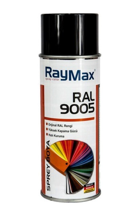 Raymax Akrilik Sprey Ral 9005 Parlak Siyah 400 ML.Made in Germany
