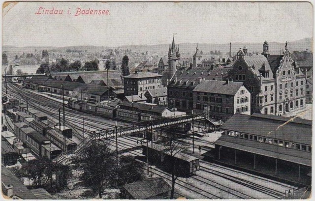 Almanya Lindau İ. Bodensee Siyah-beyaz Eski Kartpostal 1940lar 50ler. Teşhir Ürün