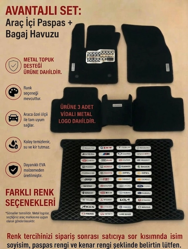 Mercedes Glc Suv 2022-2026 Uyumlu Arac Özel Yeni Nesil Eva Paspas + Bagaj Havuzu Avantajlı Set