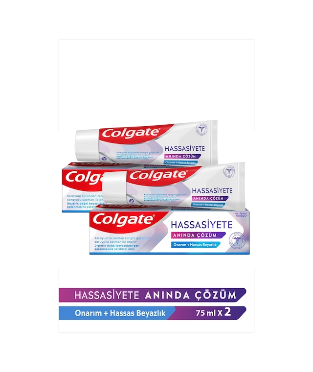 Colgate Hassasiyete Anında Çözüm Onarım ve Hassas Beyazlık Diş Macunu 75 ml X 2 Adet