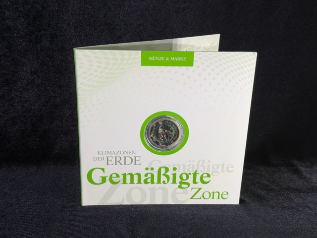Almanya 5 Euro 2019 Gemäßigte Zone Münze & Marke Pul Ve Para Özel Numisfolder Seti Klimazonen Der Erde Serisi Ilıman Kuşak
