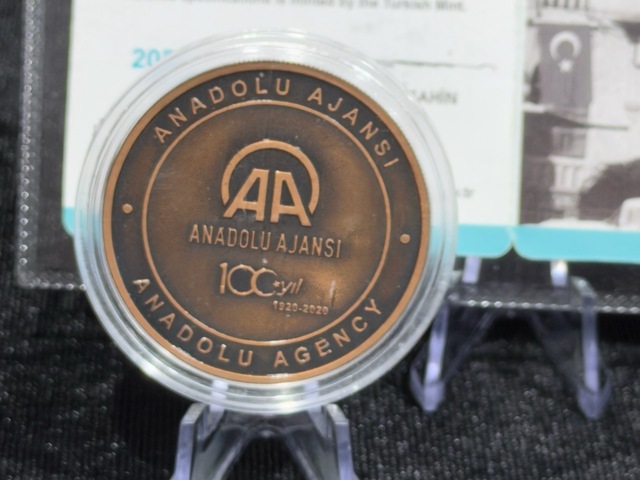 2020 Anadolu Ajansı 100. Yıl Hatıra Parası 2,5 Türk Lirası Bronz Sertifikalı Maksimum 5.000 Adet
