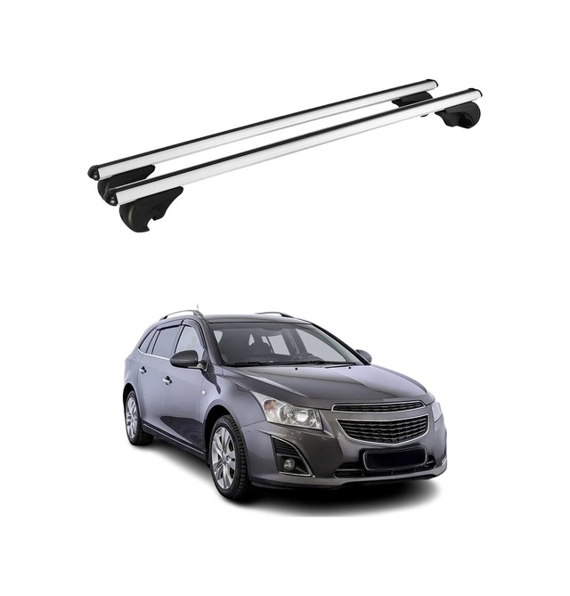 Chevrolet Cruze Station Wagon 2012-2016 Arası Uyumlu Port Bagaj Taşıyıcı Ara Atkı Alüminyum Gümüş 2 Parça