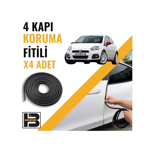 Fiat Grande Punto Kapı Koruma Fitili-4 Kapı-siyah-bm2564