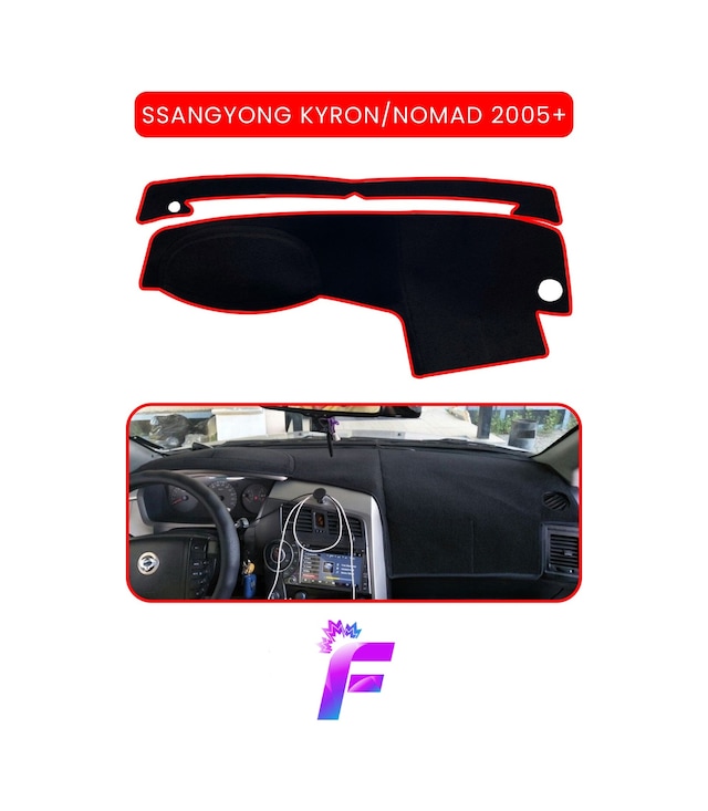 Ssangyong Kyron 2005+ Uyumlu Torpido Örtüsü Araca Özel Üretim Kolay Montaj Kaymaz A87 Torpido Halısı
