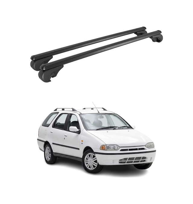 Fiat Palio Weekend 1996-2011 Arası Uyumlu Port Bagaj Taşıyıcı Ara Atkı Alüminyum Siyah 2 Parça