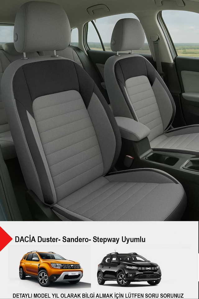 Mocha Taytüyü Oto Koltuk Kılıfı Dacia Sandero-stepway-duster Uyumlu Füme