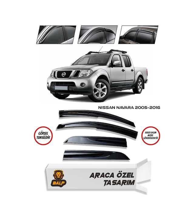 Nissan Navara 2005-2016 Cam Rüzgarlığı 4lü