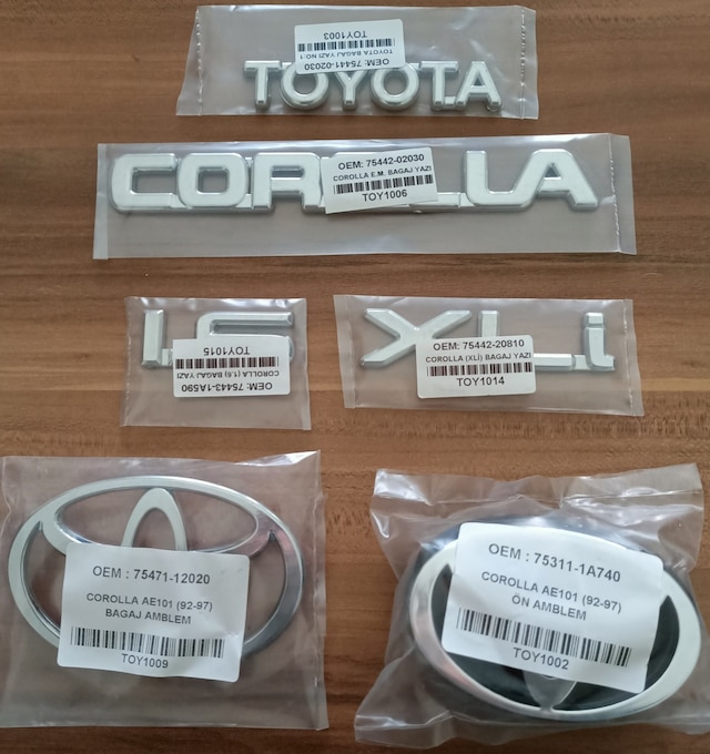 Toyota Corolla 1.6 Xli Bagaj Yazısı Ön Ve Arka Arma Ae101 Kasa