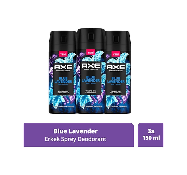 Axe Blue Lavender Erkek Sprey Deodorant 3 x 150 ML