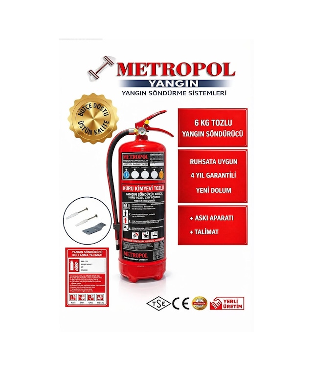 Zirve Yangın 6 Kg Kkt Yangın Tüpü Ruhsata Uygun - 656850449
