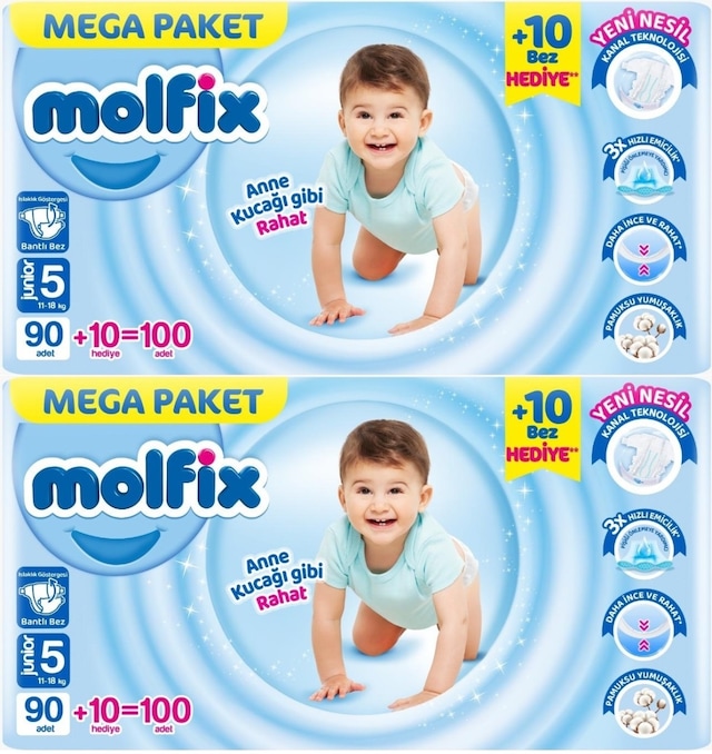 Molfix Bebek Bezi Beden:5 11-18kg Junior Mega Ekonomik 200 Adet