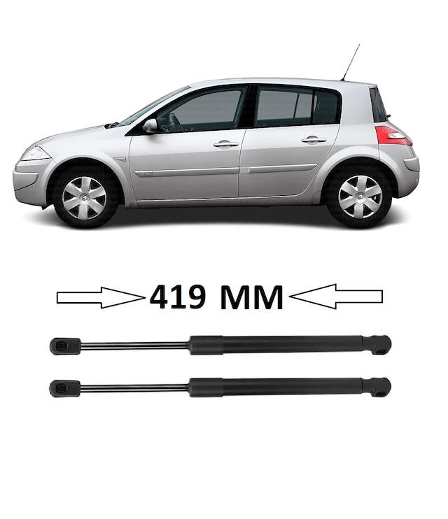 Renault Megane 2 Hb 2002-2008 Uyumlu Sağ + Sol Takım Bagaj Amortisörü 2 Adet 419mm 8200051750 Bagaj Amortisörü