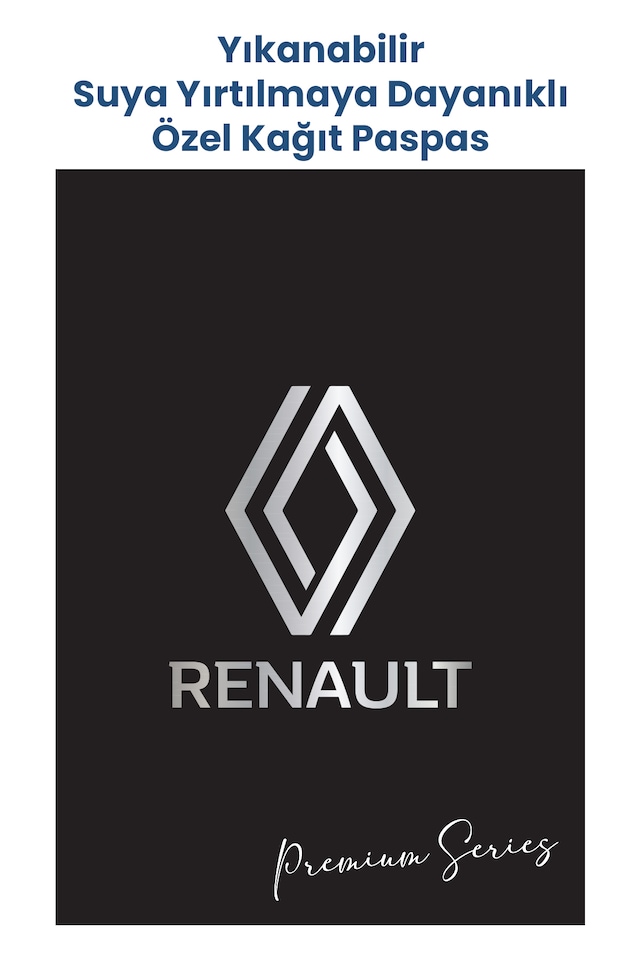 Yıkanabilir Kağıt Renault Oto Paspas Kağıdı Siyah Gümüş 50 Adet