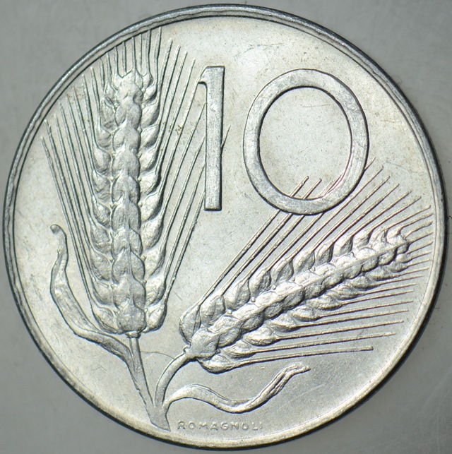 İtalya 10 Liret 1975 Çilaltı.