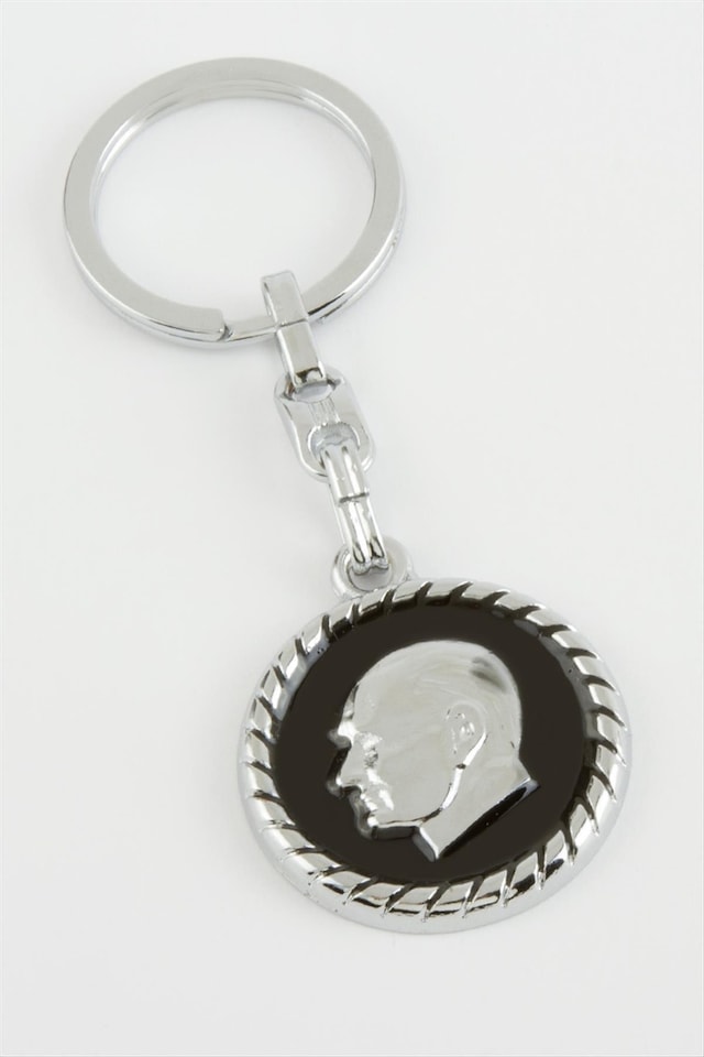 Atatürk - 803 - Metal Anahtarlık - Spt-gld - Gümüş Rengi