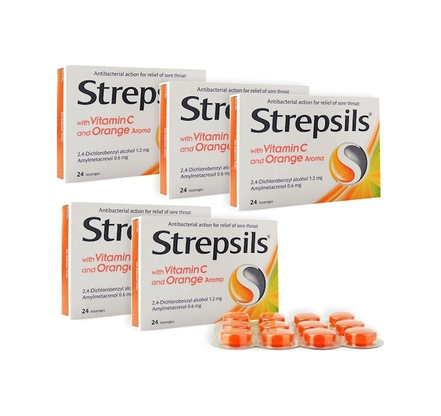 Strepsils Vitamin C Portakal Aromalı 24 Pastil ( 5 Adet )
