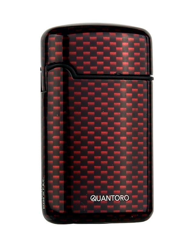 Quantoro Üç Torch Pürmüz Delicili Kırmızı Karbon Desenli Metal Puro Çakmağı - Trz1111