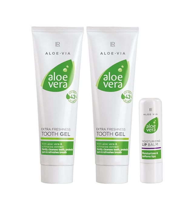 LR Aloe Via Aloe Vera Extra Freshness Diş Macunu 100 ML x 2 + Aloe Vera Dudak Koruyucu Krem