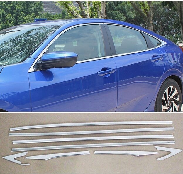 Honda Civic Fc5 Krom Komple Cam Çıtası 8 Parça Set