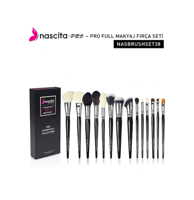 Nascita Pro Essentials Collection Makyaj Fırça Seti 14'lü Nasbrushset38