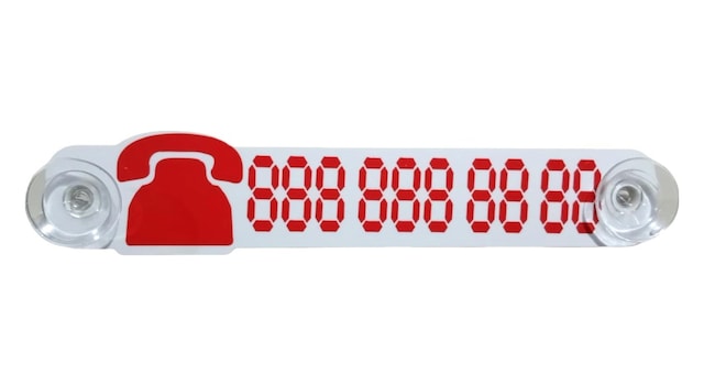 Oto Motto Vantuzlu Vantuzlu Araç Telefon Numaratörü Telefon No Gösterici Mat Beyaz Kırmızı