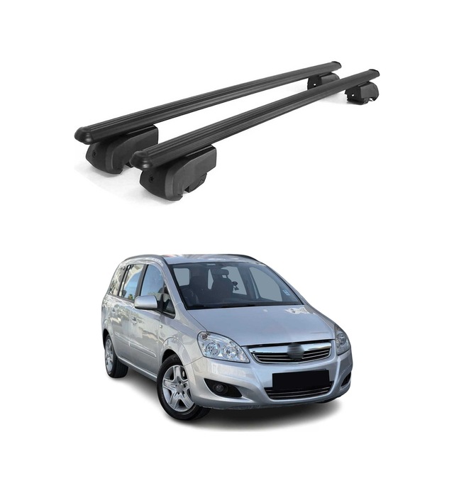 Opel Zafira B 2005-2014 Arası Uyumlu Port Bagaj Taşıyıcı Ara Atkı Alüminyum Siyah 2 Parça