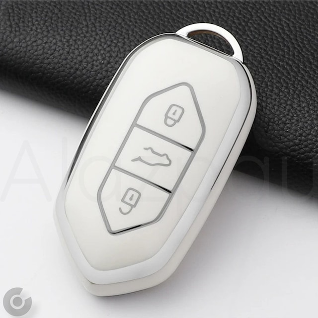 Togg T10x T10f Uyumlu Tpu Anahtar Kılıfı Beyaz Gümüş