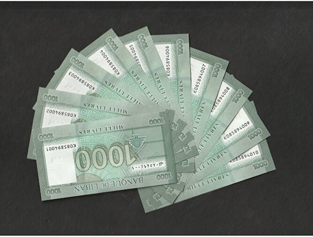 Lübnan 1.000 Livre Çil 001-010 10 Adet Seri Takipli Eski Yabancı Kağıt Para