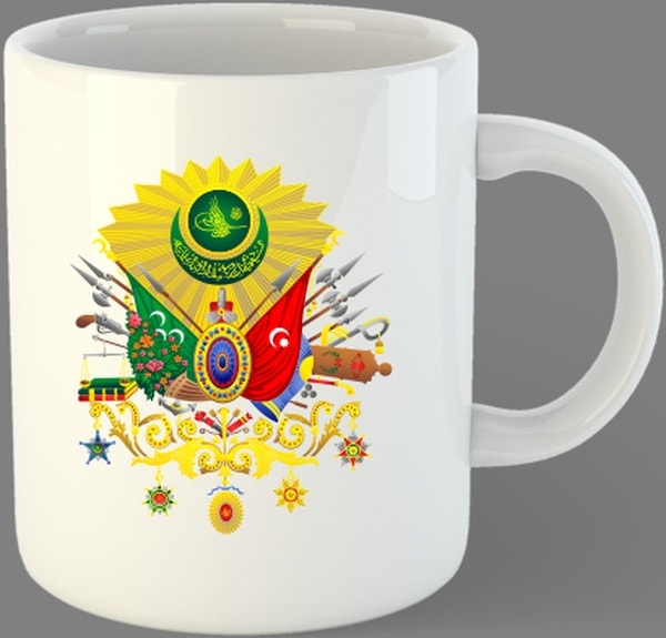 Osmanlı Tuğrası Beyaz Bardak Kupa