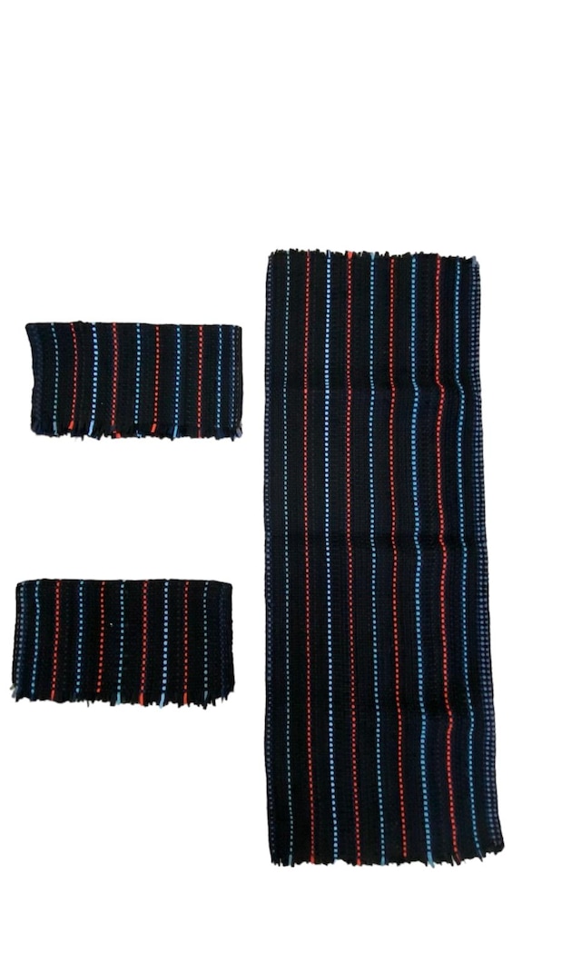 Oto Koltuk Serme Kilim 3 Lü Takım Kırmızı & Mavi Çizgili