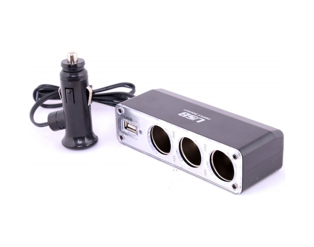 Ahmet Otomotiv Çakmak Çoğaltıcı 3 Çıkışlı + 1 Usb Çıkışlı 12V-24V