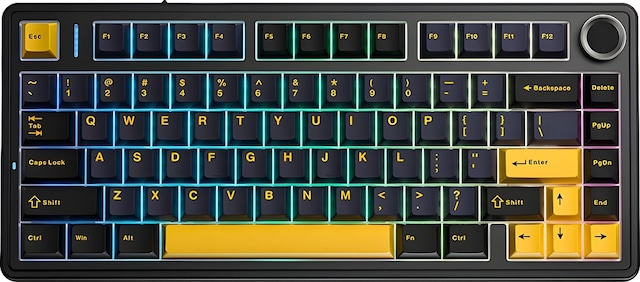 Aula F75 Mekanik RGB TKL Reaper Switch Kablosuz Makrolu Hot Swap Klavye Siyah