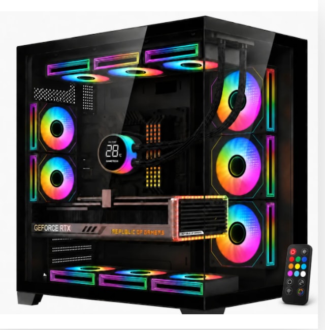 Gametech PRIME PRO AYNALI KUMANDALI KASAS 8x120mm Fans ARGB Black