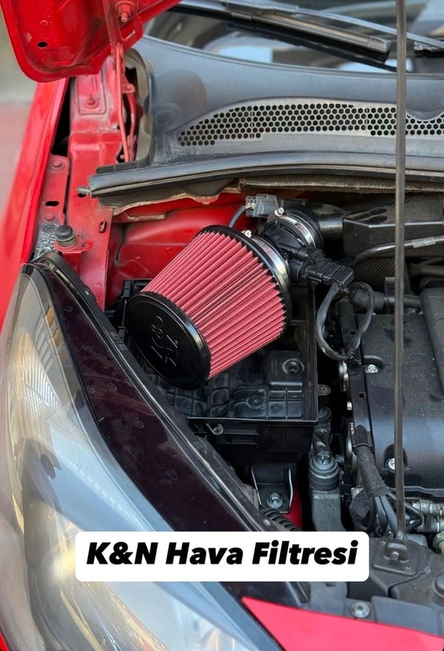 Opel Corsa D 1.4 Benzinli Motor-yüksek Performans Açık Hava Filtresi 7.6cm Kırmızı