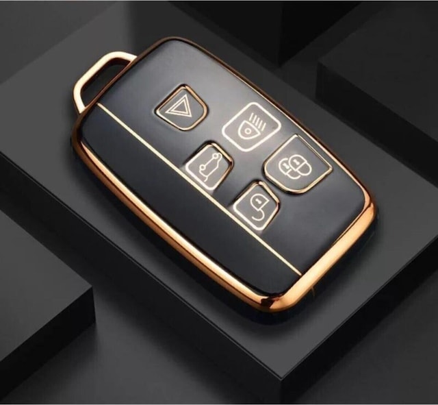 Lüx Land Rover Range Rover Vouge Uyumlu Sport Nano Anahtar Kılıfı Siyah Gold Altın Renk
