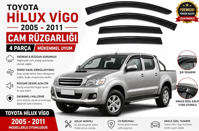 Frt Ottoman Toyota Hilux Vigo 2005-2011 Uyumlu Cam Rüzgarlığı