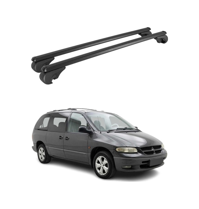 Chrysler Voyager 1996-2000 Arası Uyumlu Port Bagaj Taşıyıcı Ara Atkı Alüminyum Siyah 2 Parça