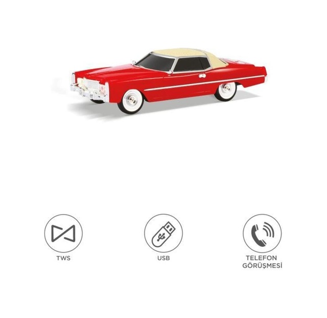 Bluetooth Hoparlör Cadillac 1969 Görünümlü Retro Klasik Araba Tasarımlı 10w Fm Usb Tws Speaker D83